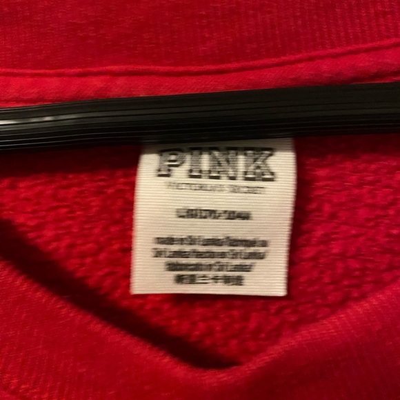 PINK Victoria's Secret Red Sweatshirt with White Accents - Picture 3 of 4